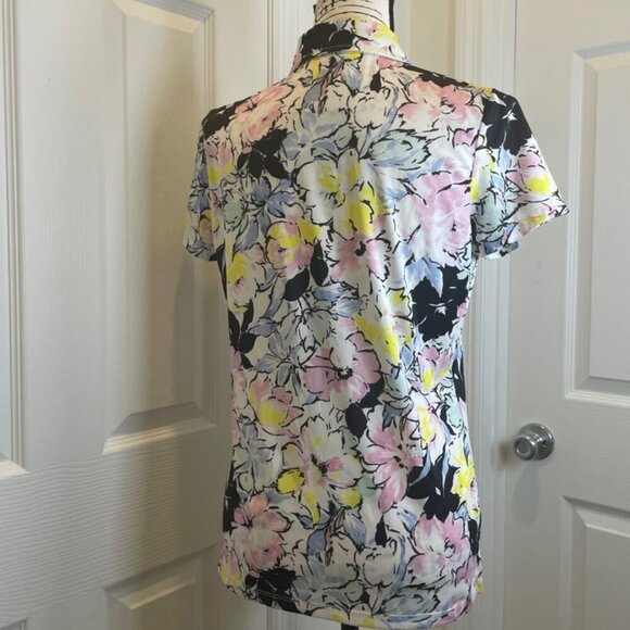 Ralph Lauren RLX Shirt Golf Tailored Fit Floral Sz M Wicking Tennis Golf Sport - Picture 6 of 16